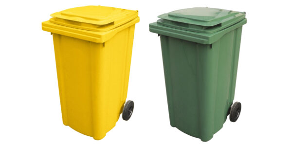 pachet 2 pubele noi din plastic 240 litri